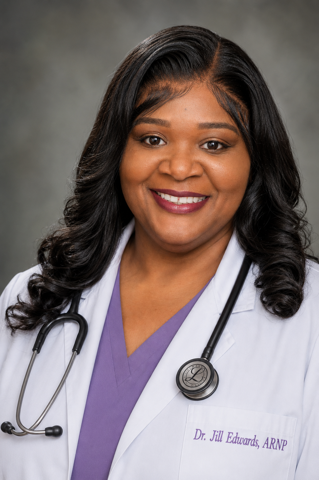 Smiling female clinician Dr. Jillian Edwards