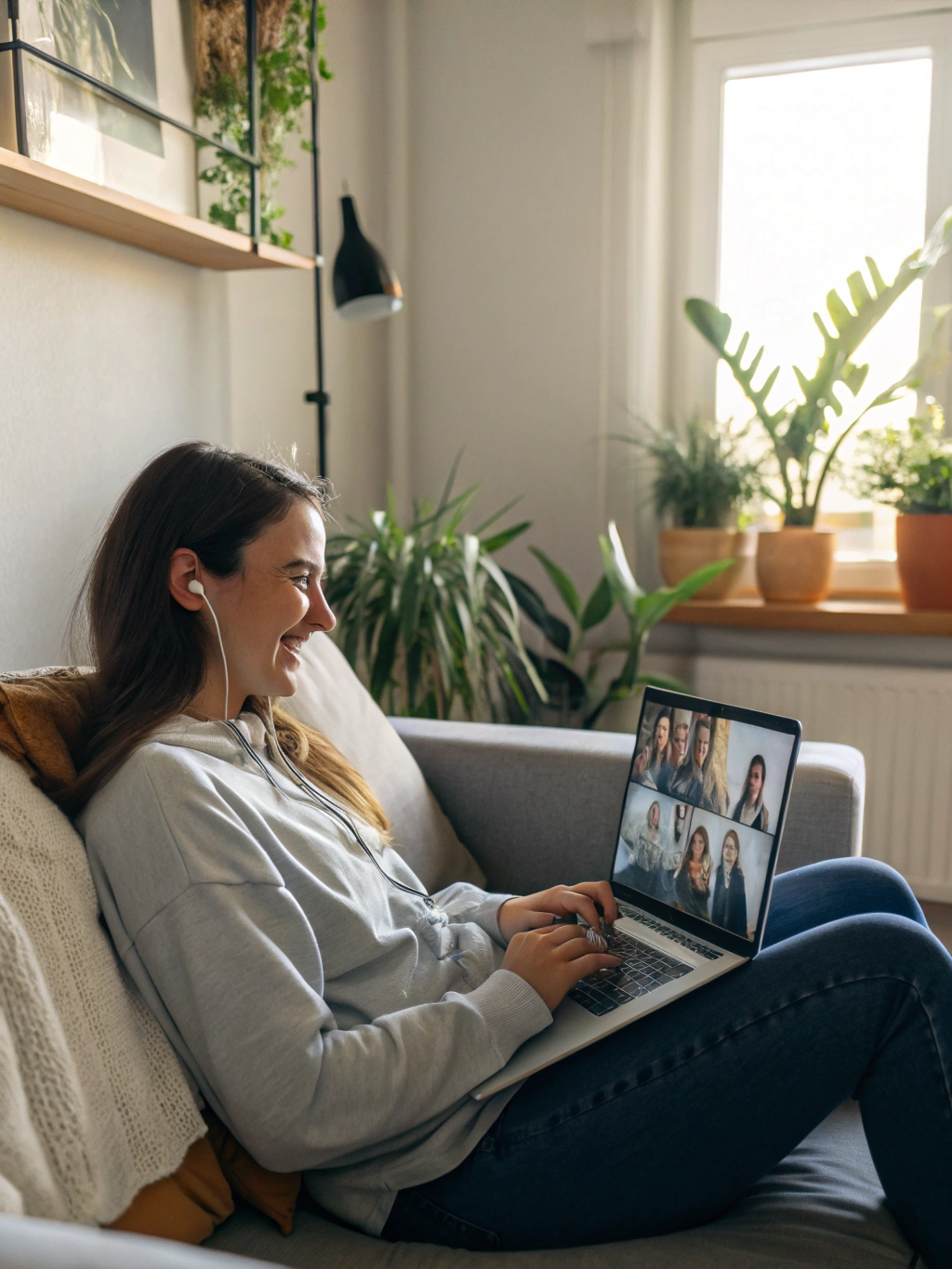 Adult woman on a telehealth consultation discussing hormone health